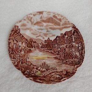 Olde English country side ironstone dinner plate .